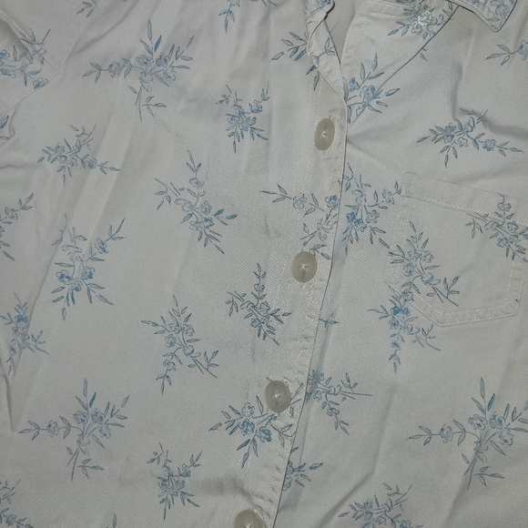 L.L.Bean Vintage Womens Lyocell & Cotton Button Up Top Size Small - Picture 4 of 5